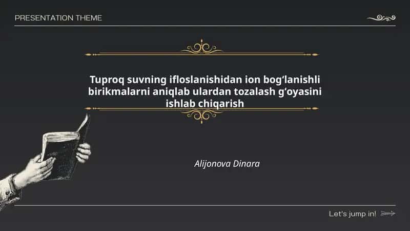 Tuproq suv ifloslanishidan ion bogʻlanishli birikmalarni aniqlash 1