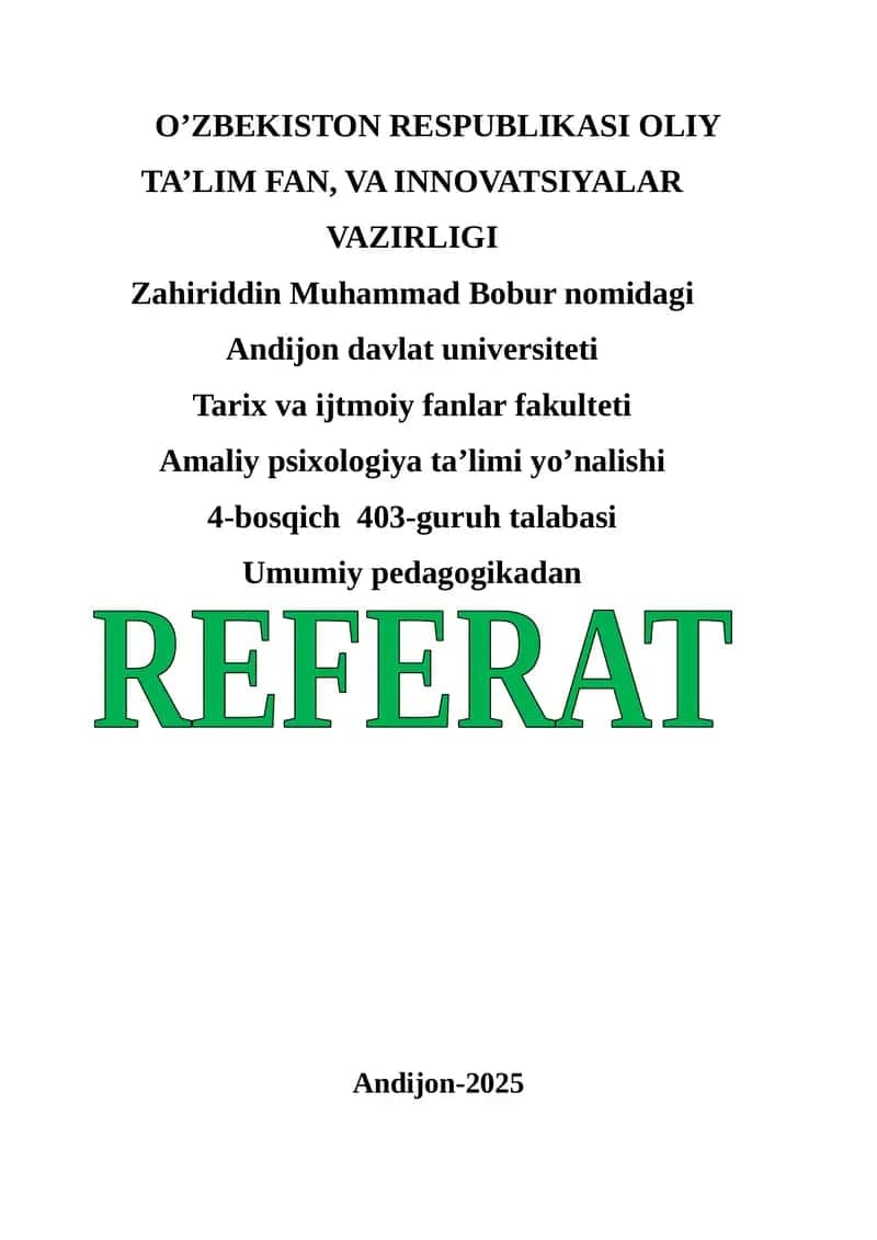 PEDAGOGIK JARAYONDA TARBIYANING MOHIYATI, NAZARIY MUAMMOLI TOPSHIRIQLAR VA IMAK TEXNOLOGIYASINI QO‘LLASH 1