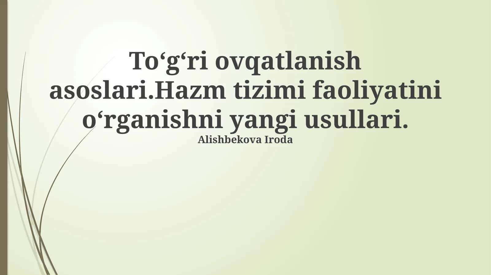 To‘g‘ri ovqatlanishning fundamental asoslari 1