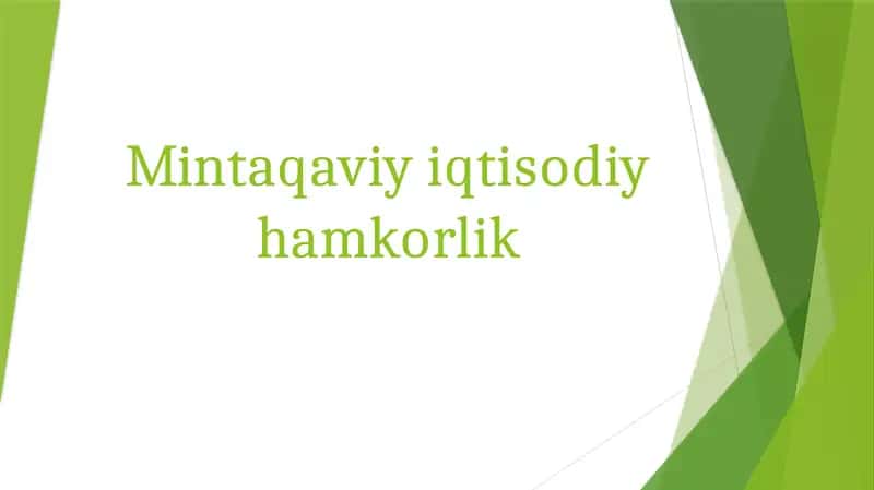 Mintaqaviy Iqtisodiy Hamkorlik 1