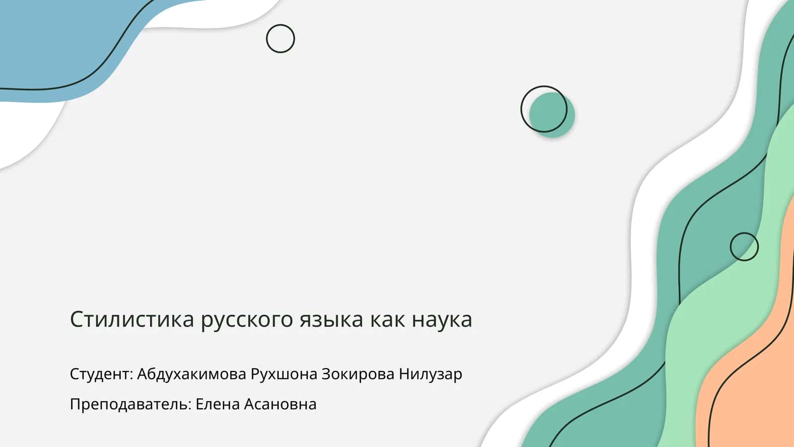 Стилистика русского языка как наука 1