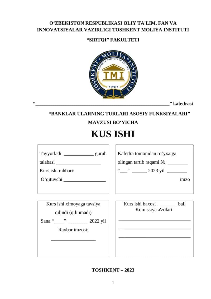 Banklar ularning turlari asosiy funksiyalari 1
