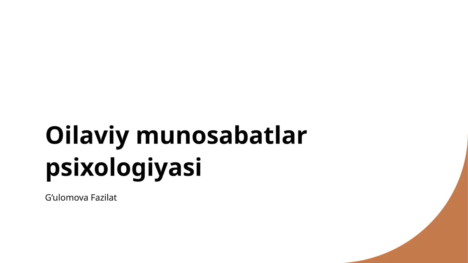 Oilaviy munosabatlar psixologiyasi 1