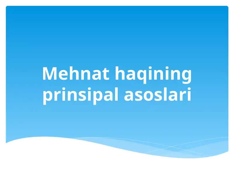 Mehnathaqining prinsipalasoslari 1