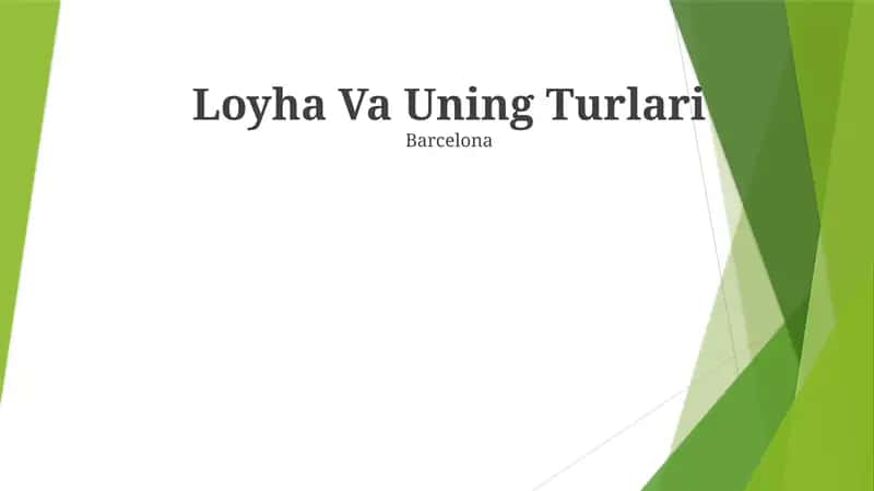 Loyha Va Uning Turlari 1