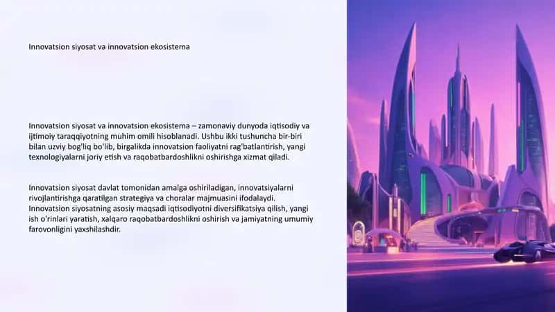 Innovatsion siyosat va innovatsion ekosistema 1