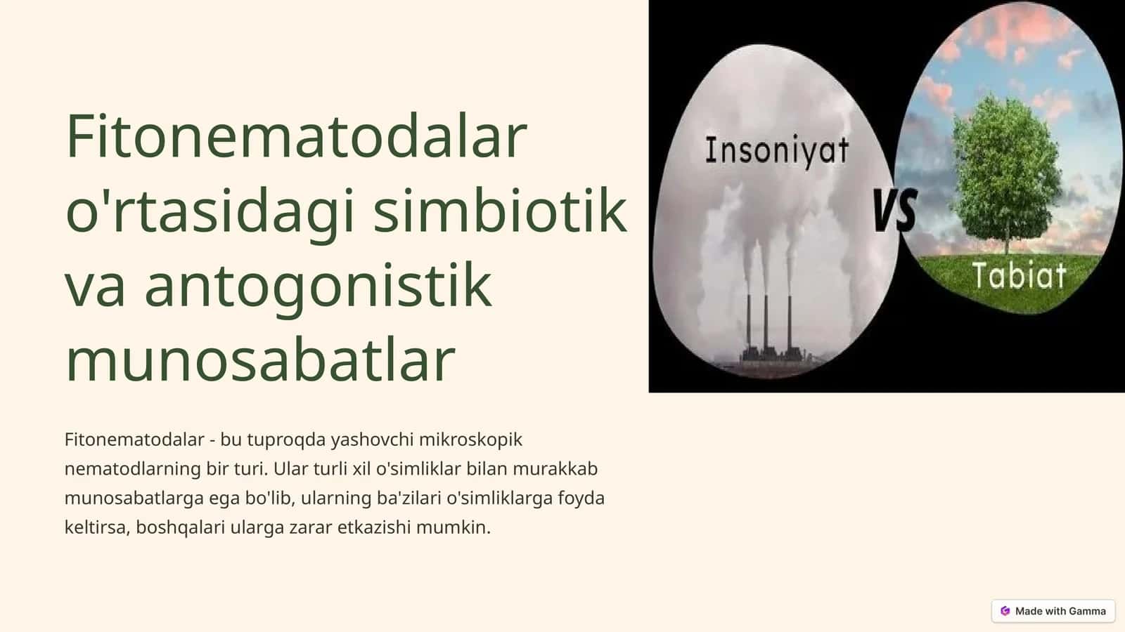 Fitonematodalar o'rtasidagi simbiotik va antogonistik munosabatlar 1