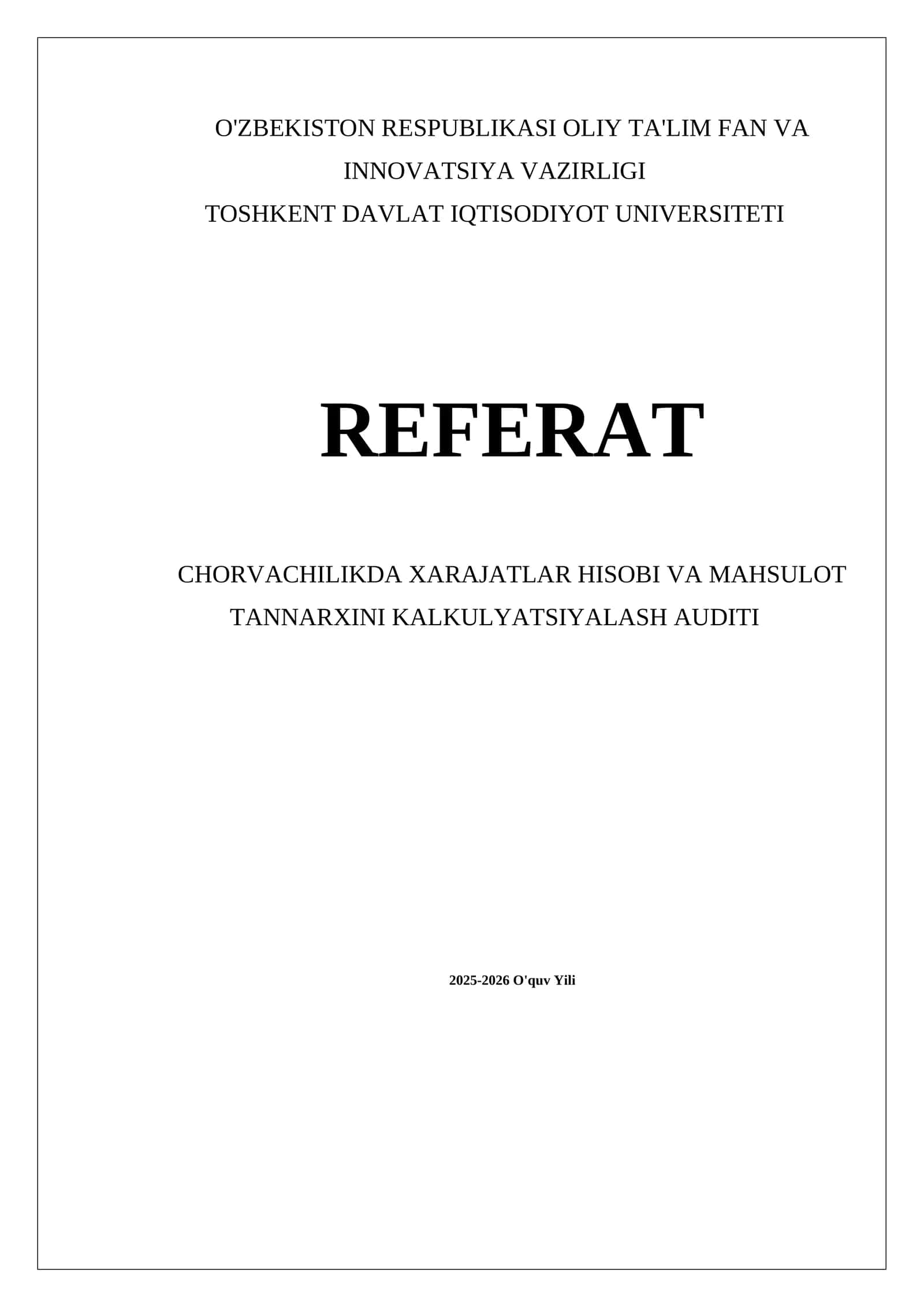 Xarajatlar hisobining asosiy tushunchalari va metodlari 1