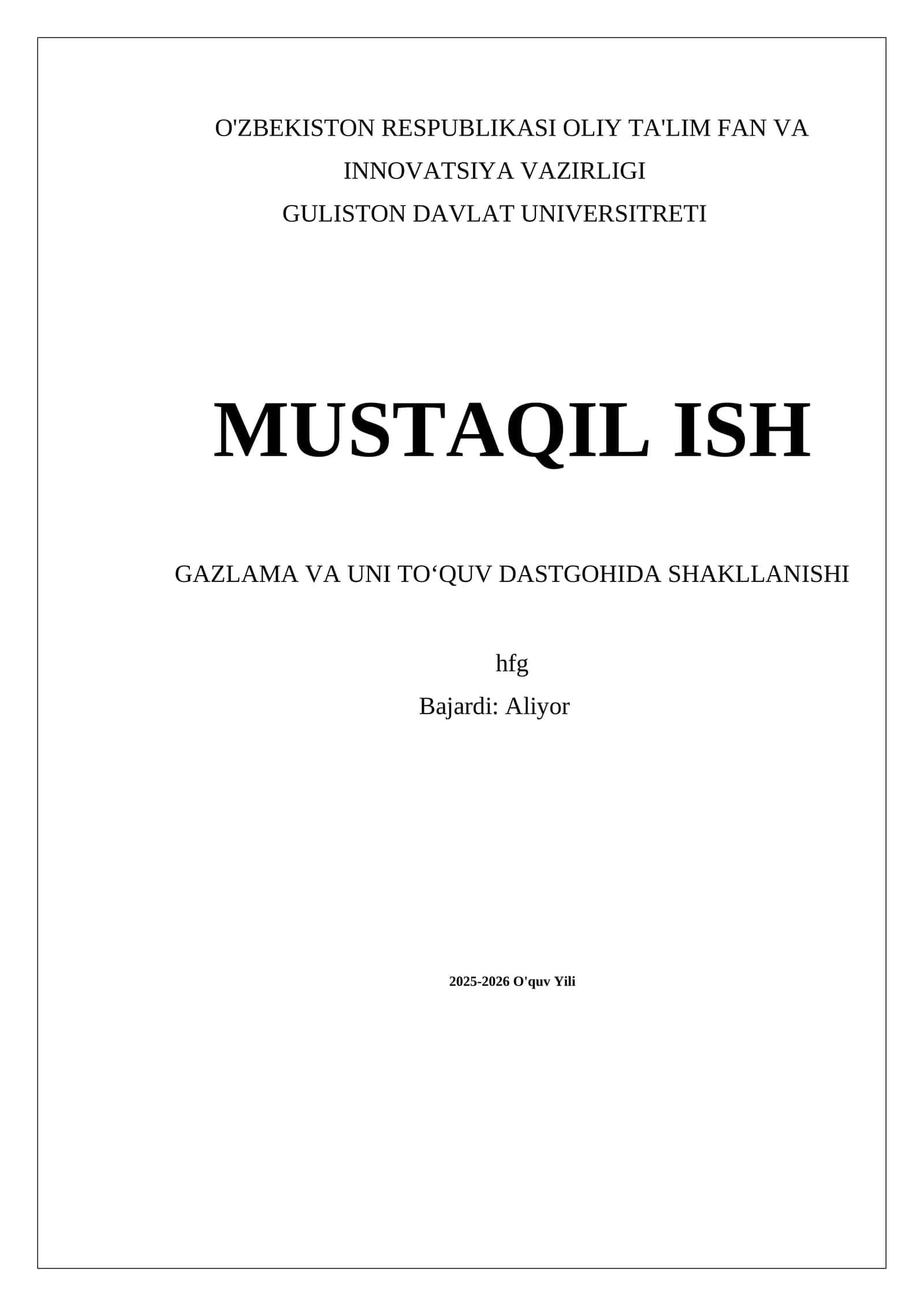 Gazlama va uni toʻquv dastgohida shakllanishi 1
