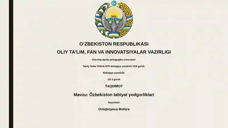 Õzbekiston tabiyat yodgorliklari