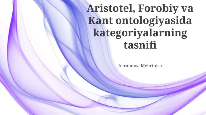 Kantning toza aqlining kategoriyalari 1