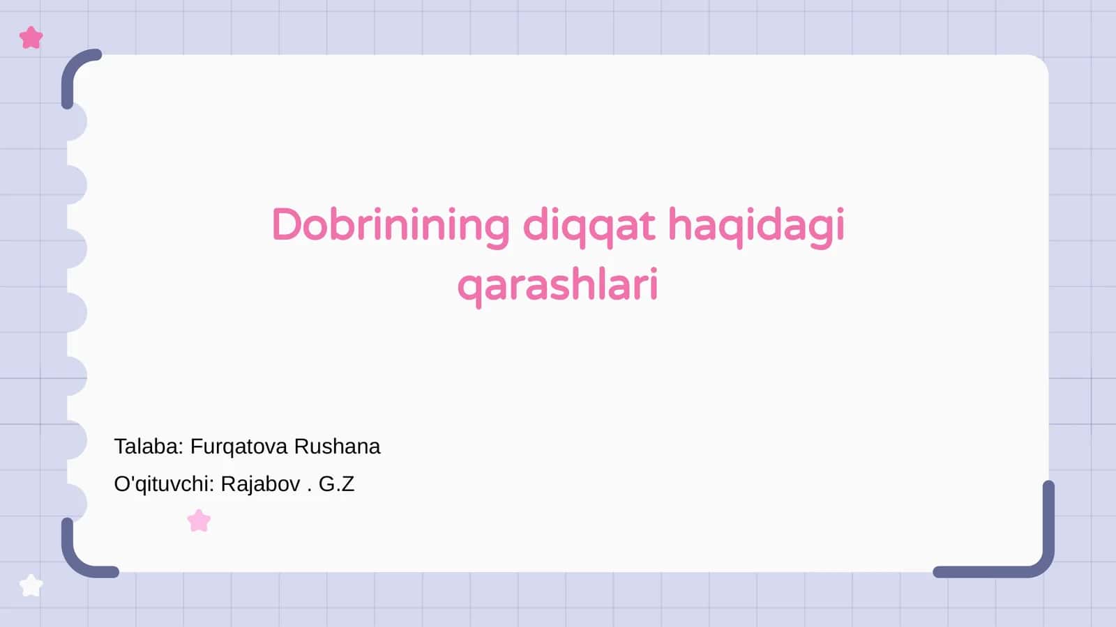 Dobrinining diqqat haqidagi qarashlari 1