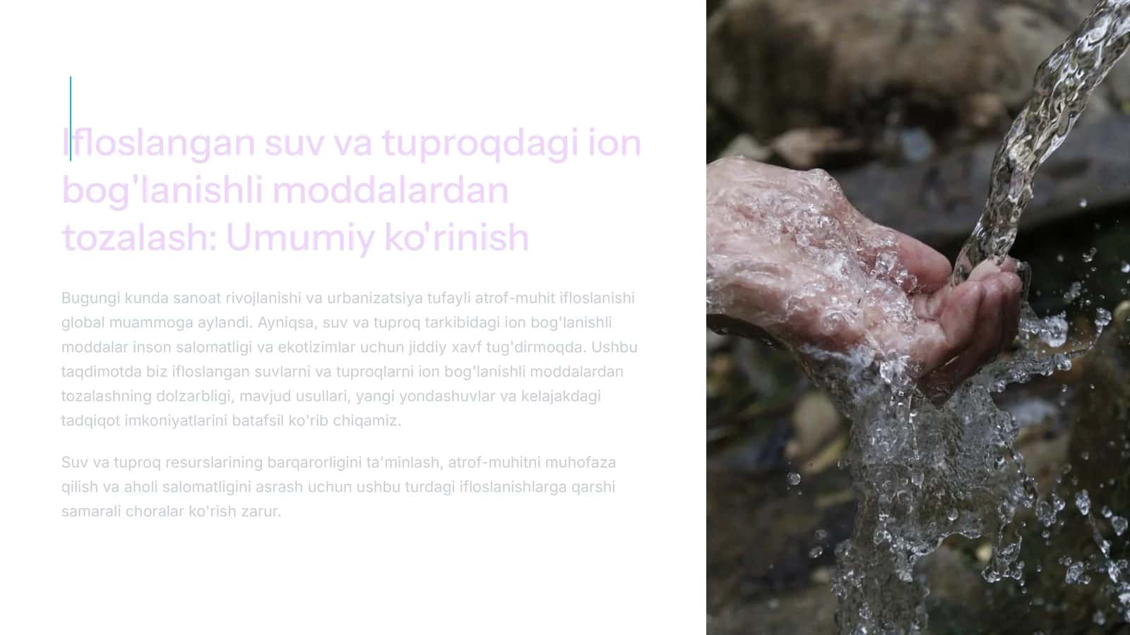 Ifloslangan suv va tuproqdan tozalash 1