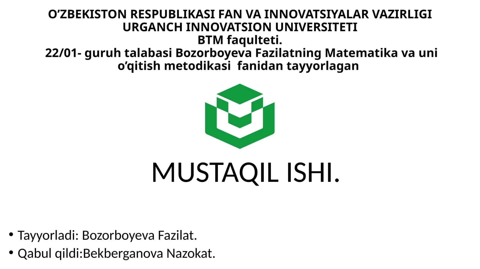 Matematik tushunchalar haqida 1