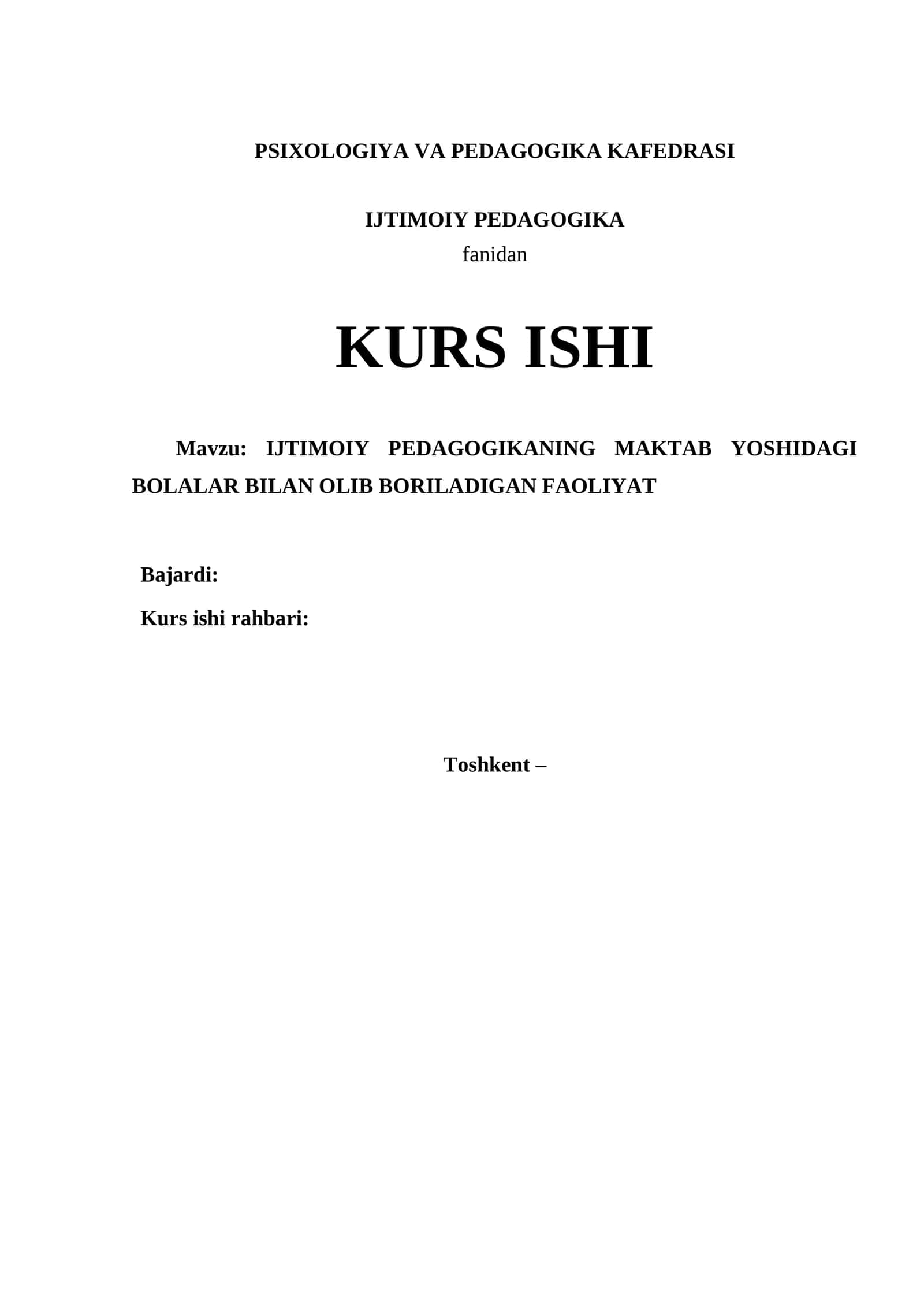,IJTIMOIY PEDAGOGIKANING MAKTAB YOSHIDAGI BOLALAR BILAN OLIB BORILADIGAN FAOLIYAT 1