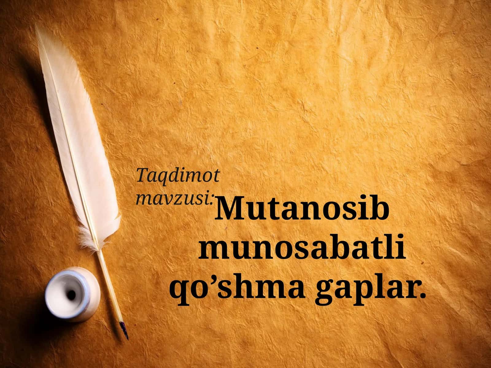 Mutanosib munosabatli qo’shma gaplar. 1