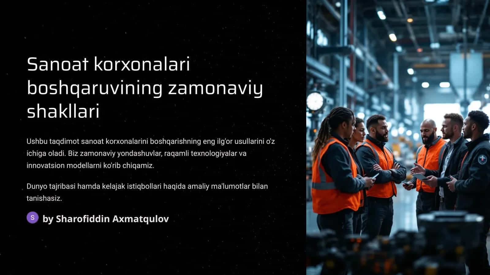 Sanoat korxonalari boshqaruvining zamonaviy shakllari 1