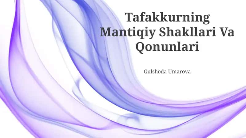 Tafakkurning Mantiqiy Shakllari Va Qonunlari 1