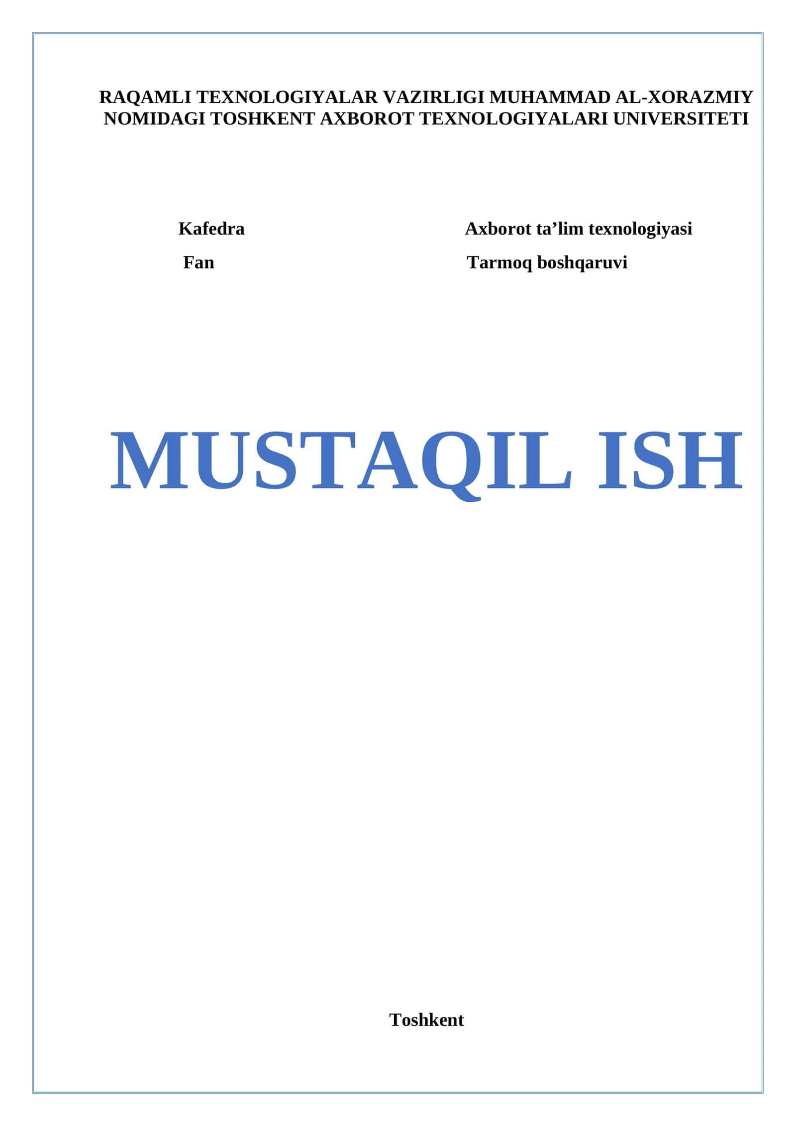 Tarmoqda axborotni himoya qilish 1