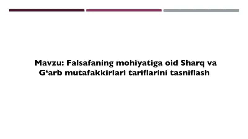 Falsafiy tafakkur taraqqiyoti 1