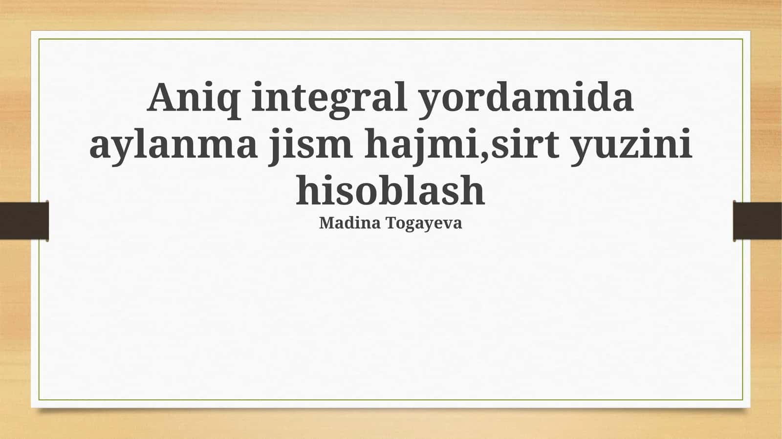 Aylanish jismini hosil qilish usullari 1