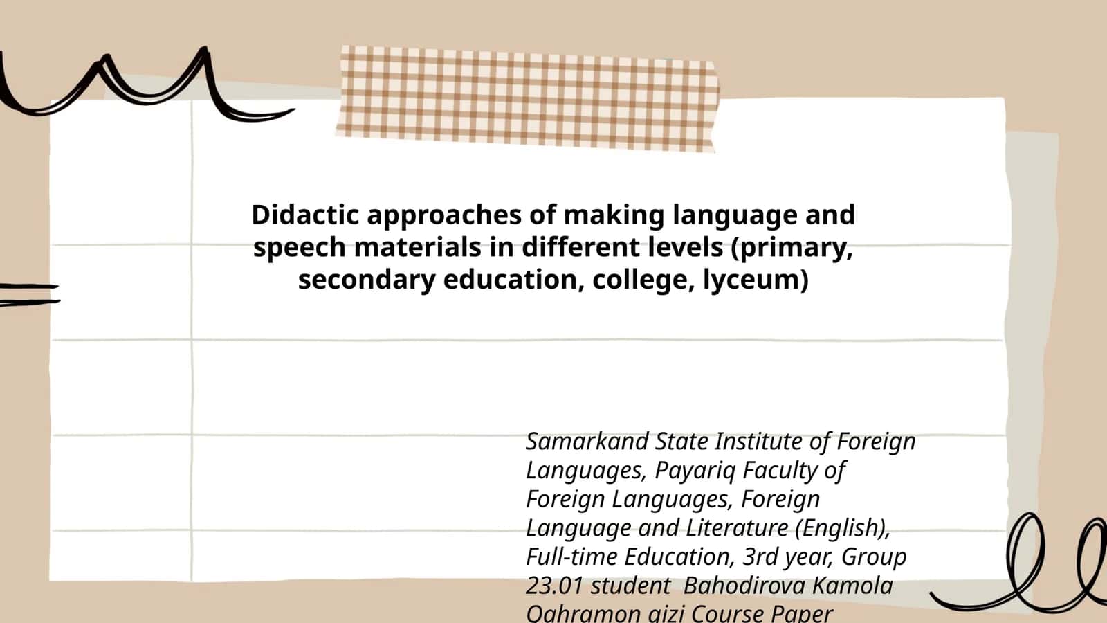 Course Paper Presentation on English Language Teaching Methodology 1