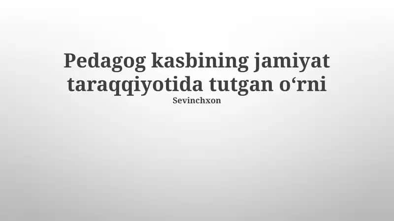 O'qituvchilik kasbi 1