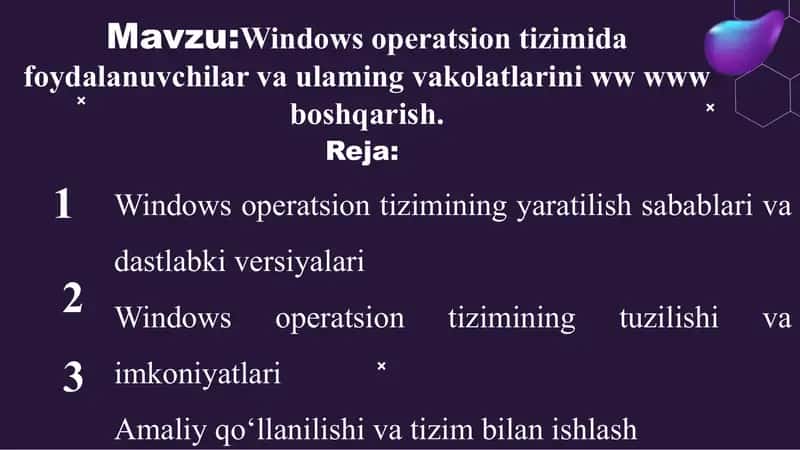 Windows operatsion tizimi 1
