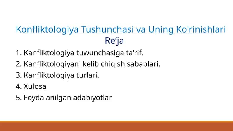 Konfliktologiya Tushunchasi va Uning Ko'rinishlari 1