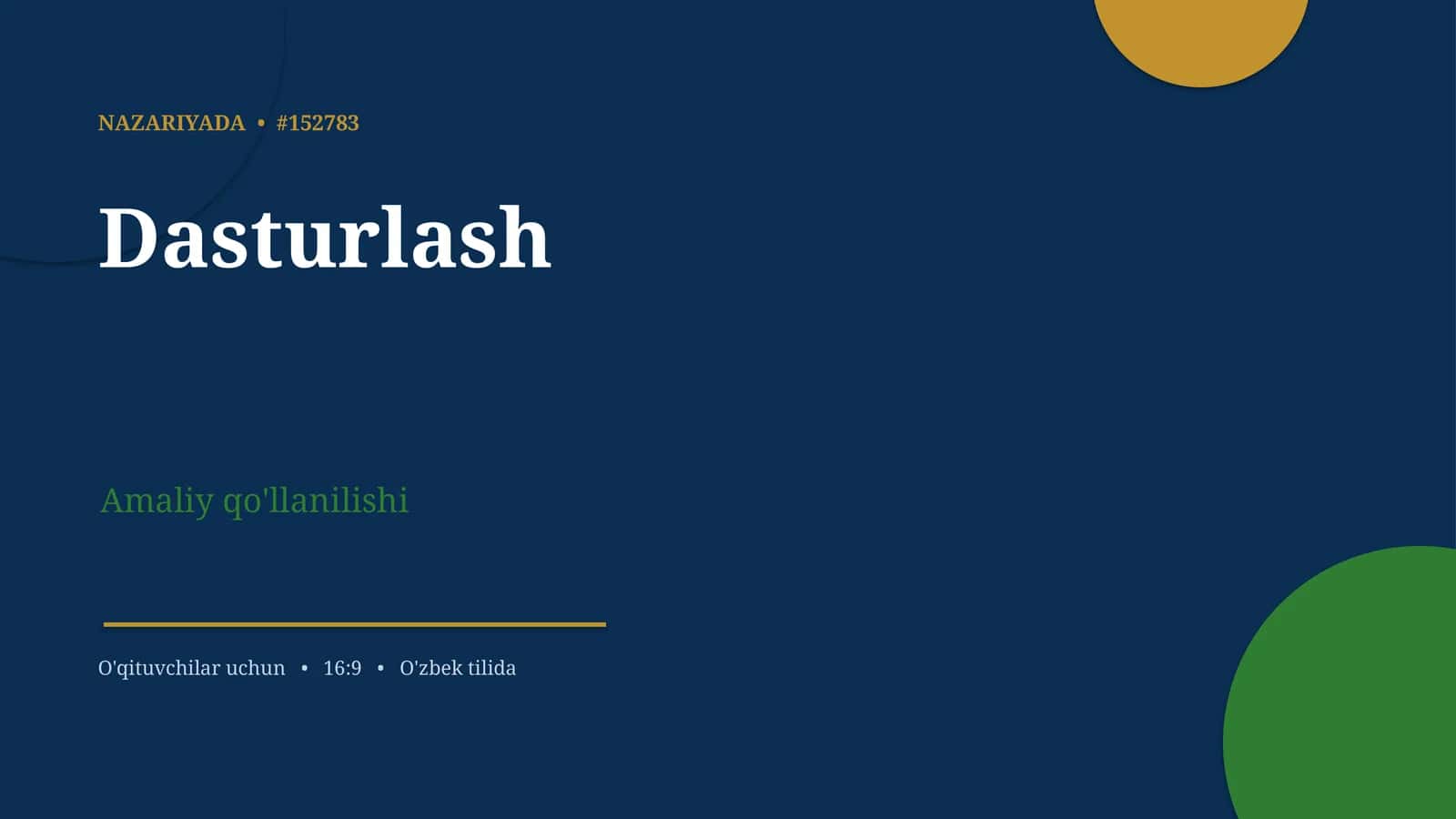 Dasturlash Nazariyasi 1