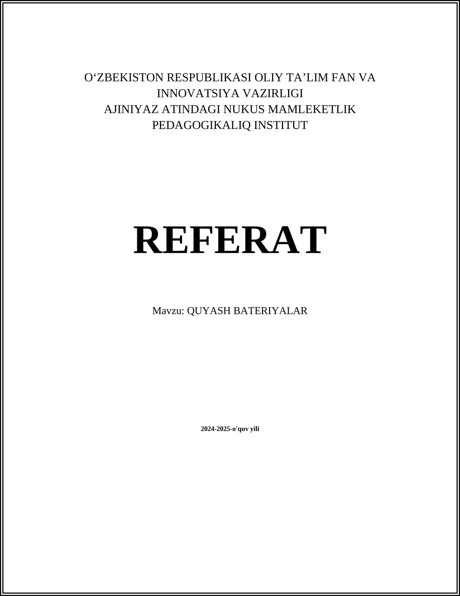 QUYASH BATERIYALAR 1