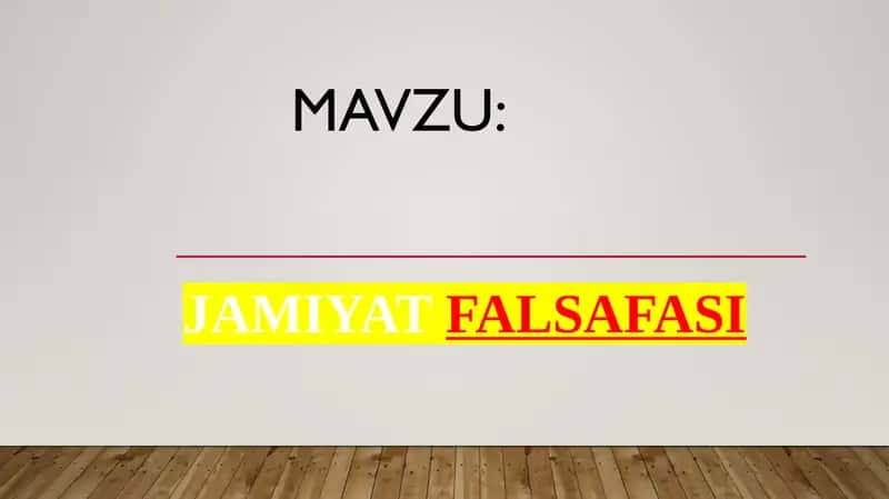 Jamiyat falsafasi 1