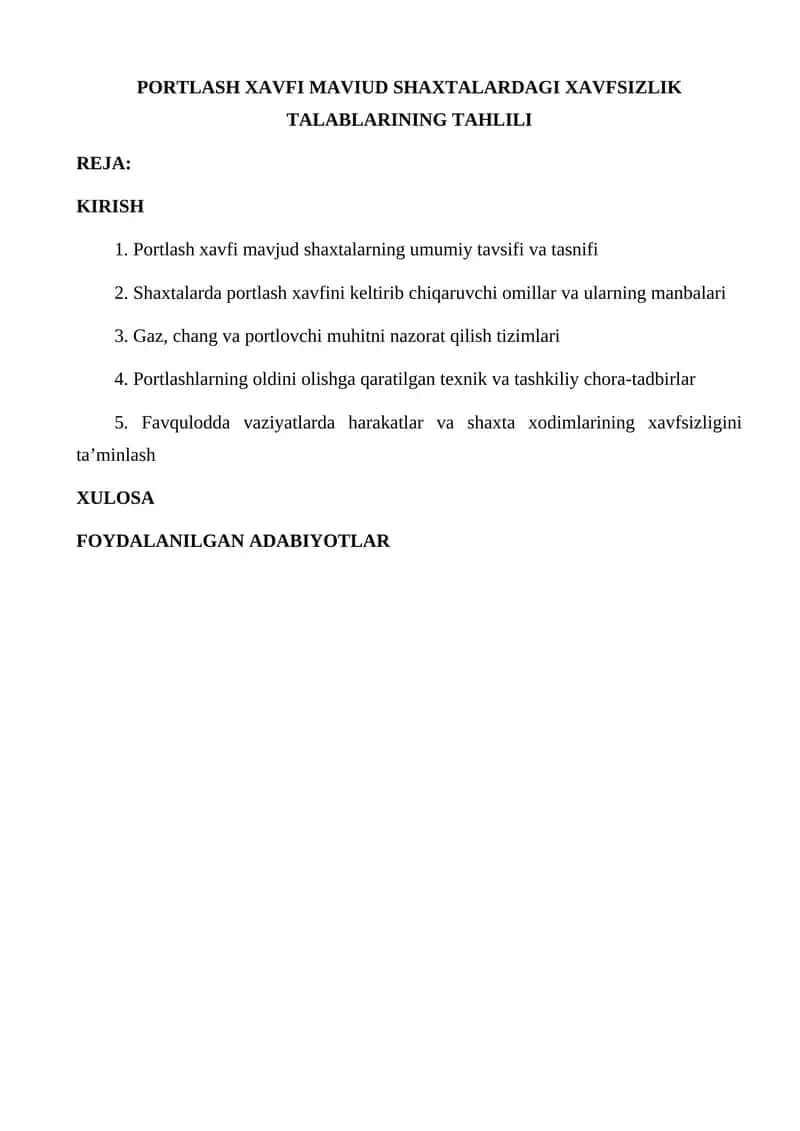 PORTLASH XAVFI MAVIUD SHAXTALARDAGI XAVFSIZLIK TALABLARINING TAHLILI 1