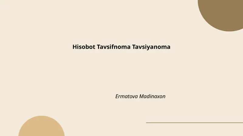Hisobot Tavsifnoma Tavsiyanoma 1