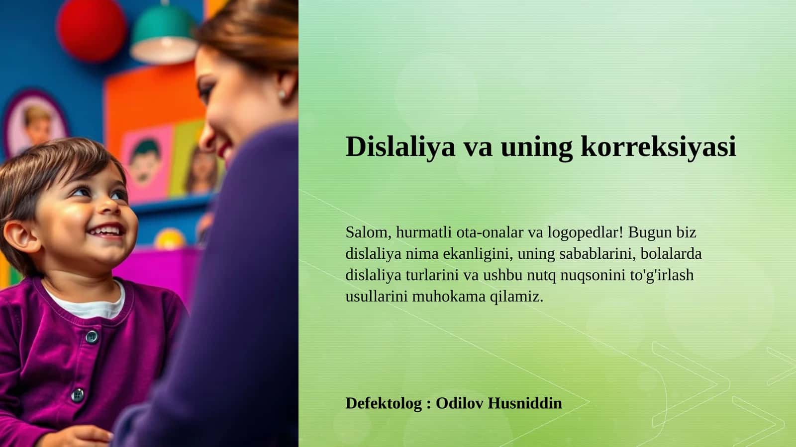 Dislaliya va uning korreksiyasi 1