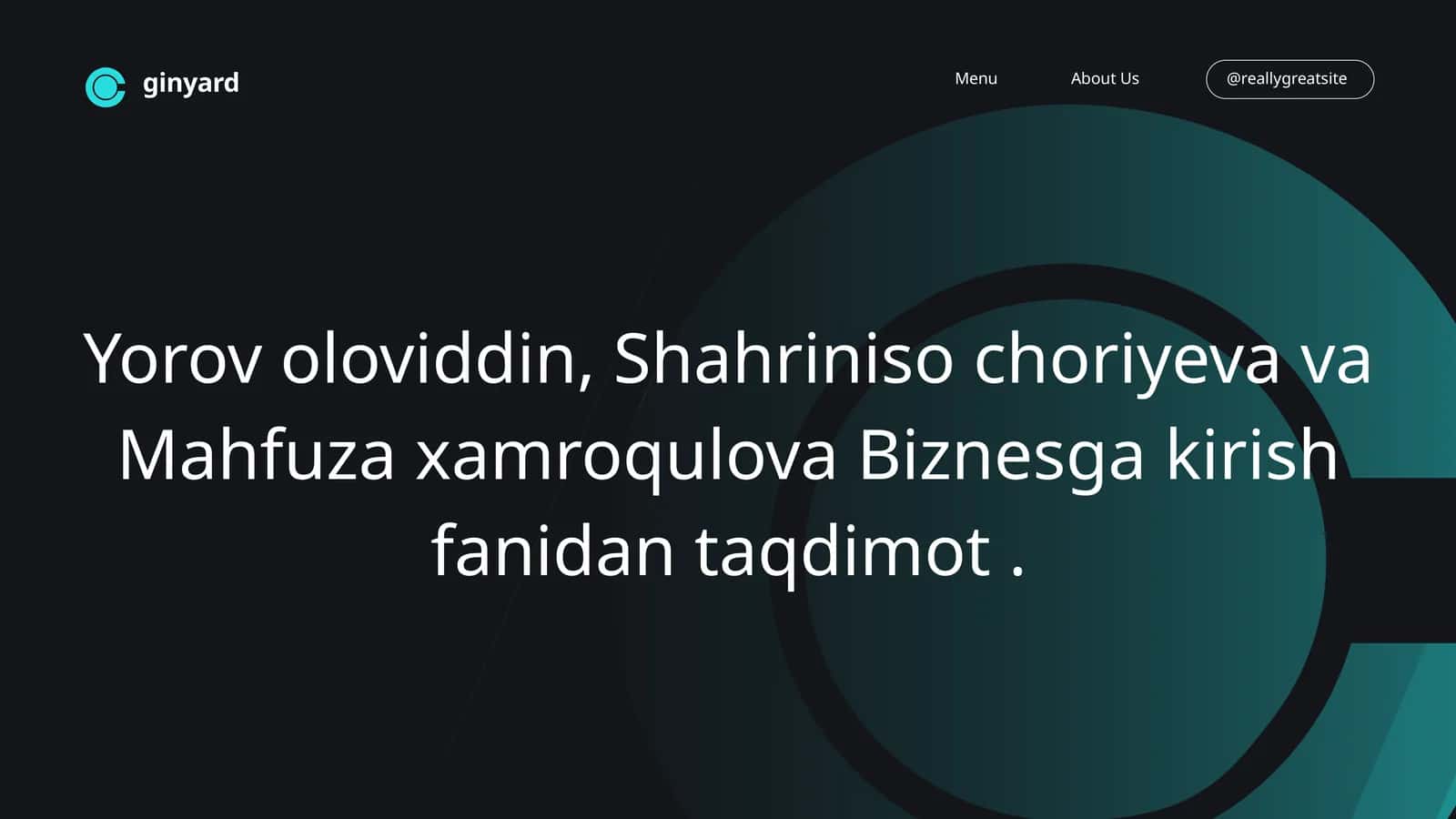 Biznesga kirish fanidan taqdimot 1