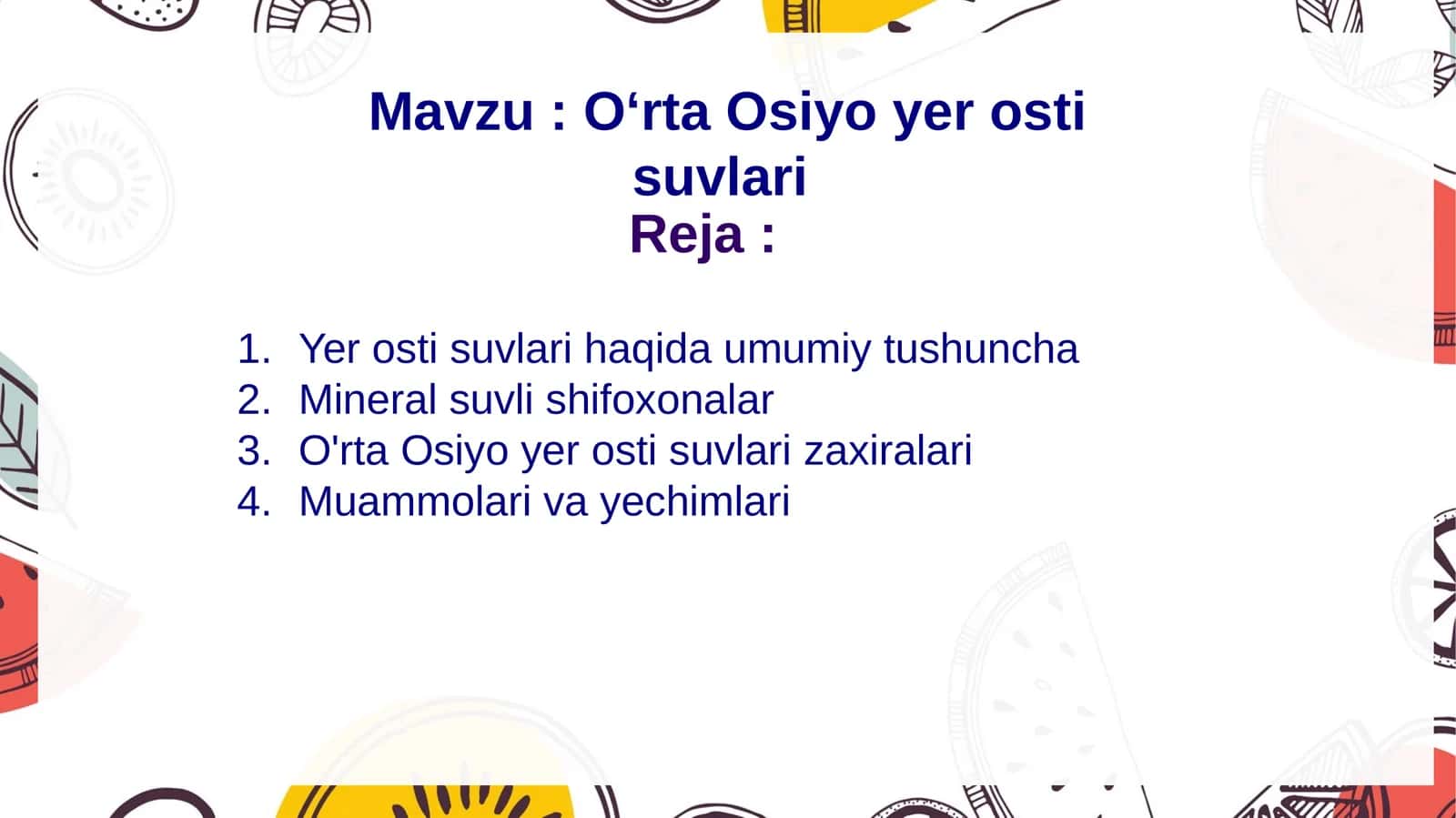 O‘rta Osiyo yer osti suvlari 1