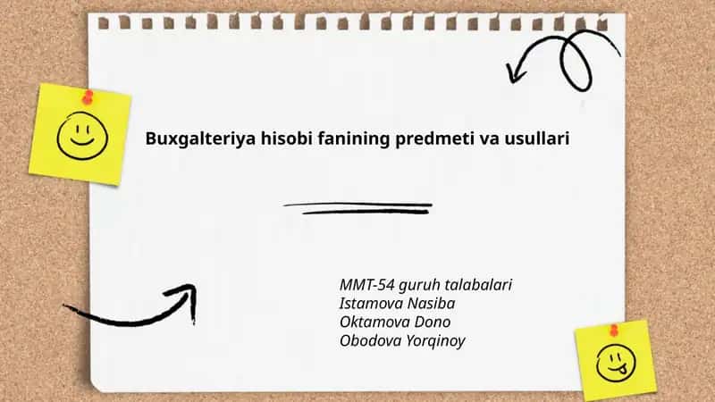 Buxgalteriya hisobi fanining predmeti va usullari 1
