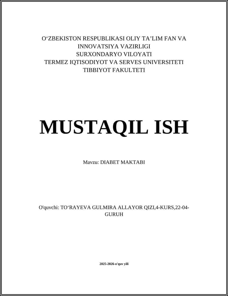 DIABET MAKTABI 1
