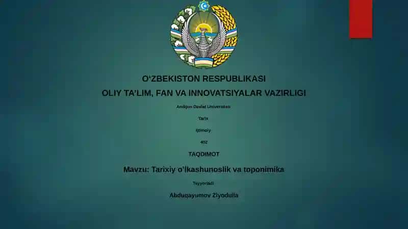 Toponimika: Ta'rif va ahamiyat