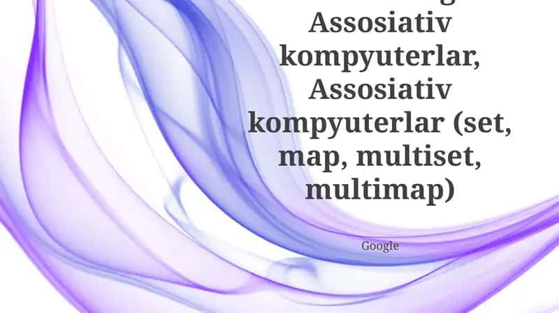 Assotsiativ Kompyuterlar: Umumiy Ma'lumot 1