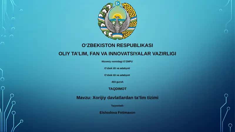 Xorijiy davlatlardan ta’lim tizimi 1