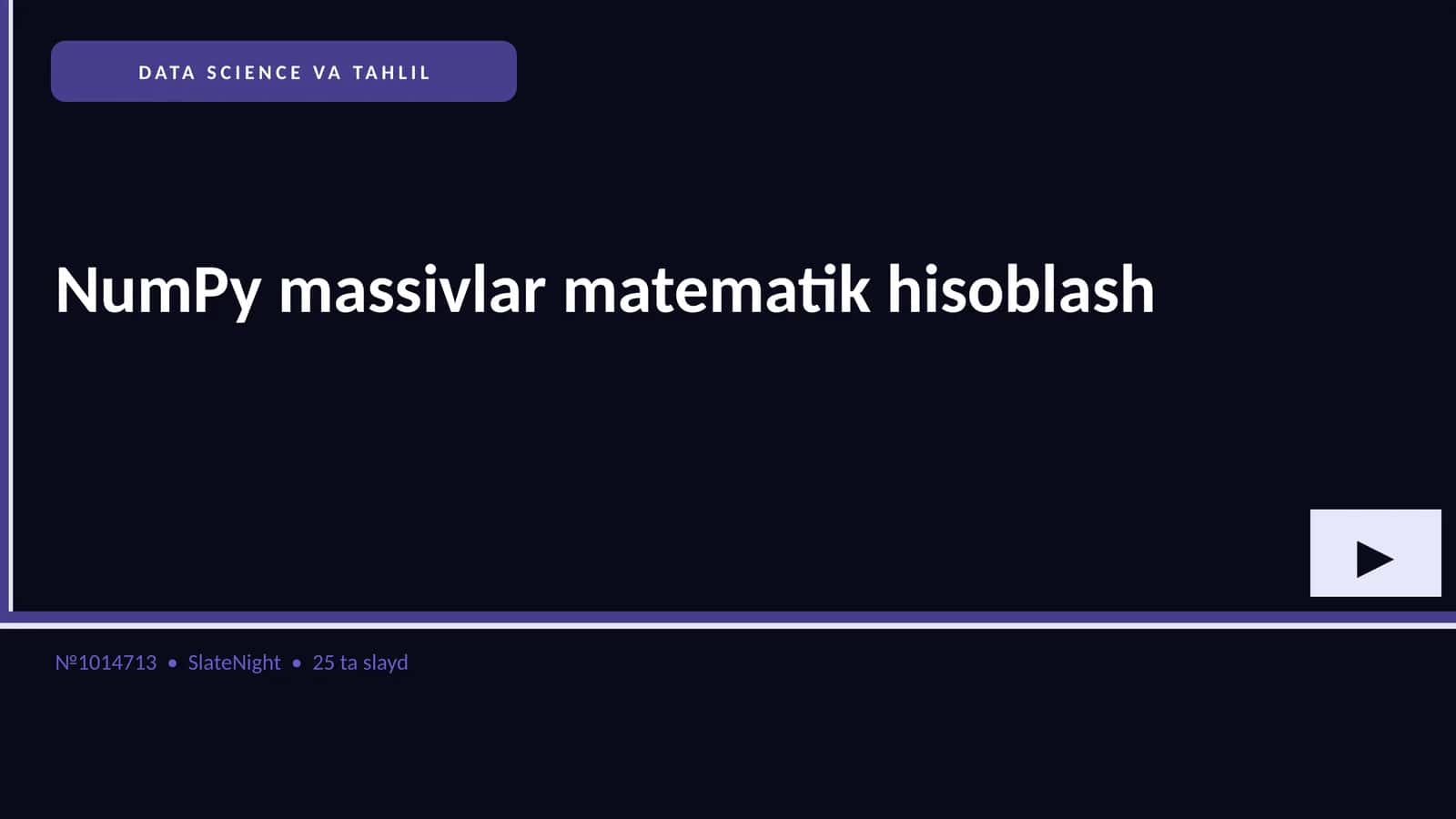 NumPy massivlar matematik hisoblash 1