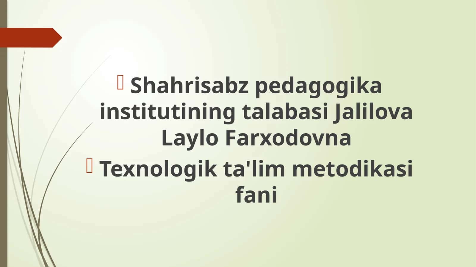 Kimyoviy tolalar tayyorlash metodikasi 1