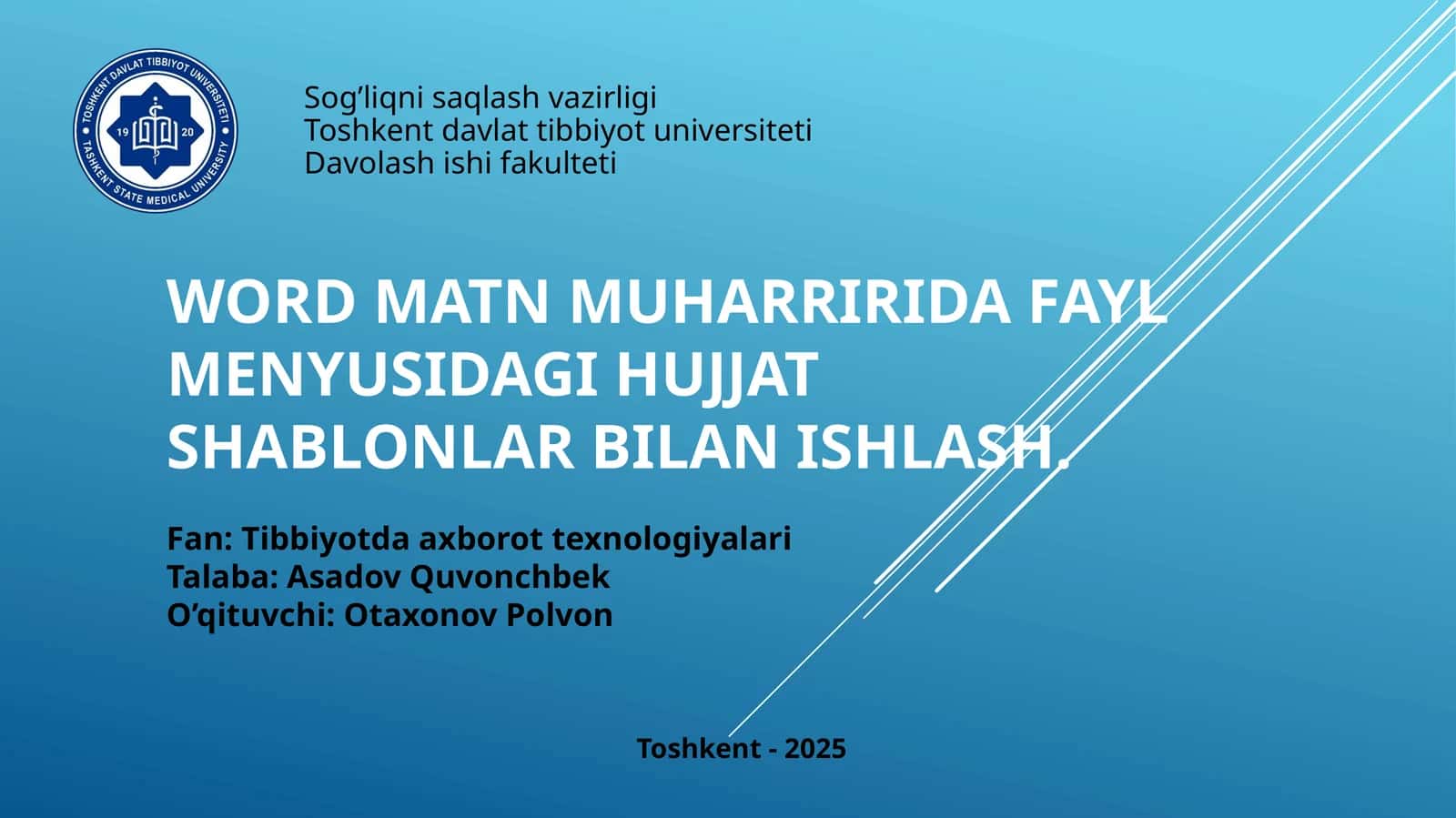 WORD MATN MUHARRIRIDA FAYL MENYUSIDAGI HUJJAT SHABLONLAR BILAN ISHLASH 1