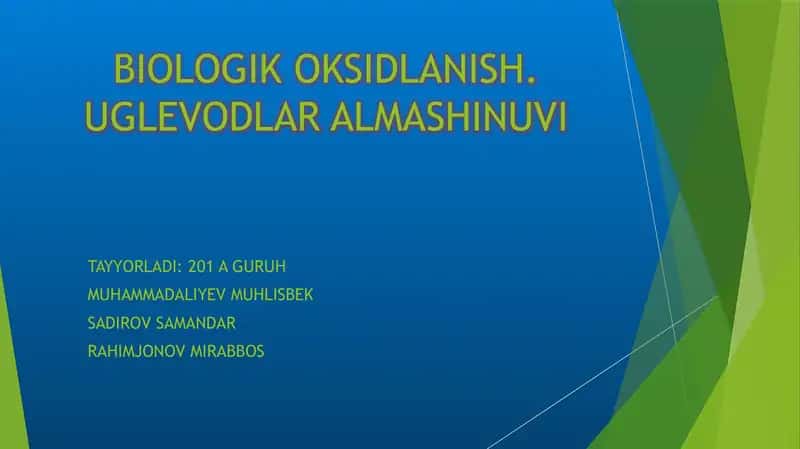 BIOLOGIK OKSIDLANISH 1