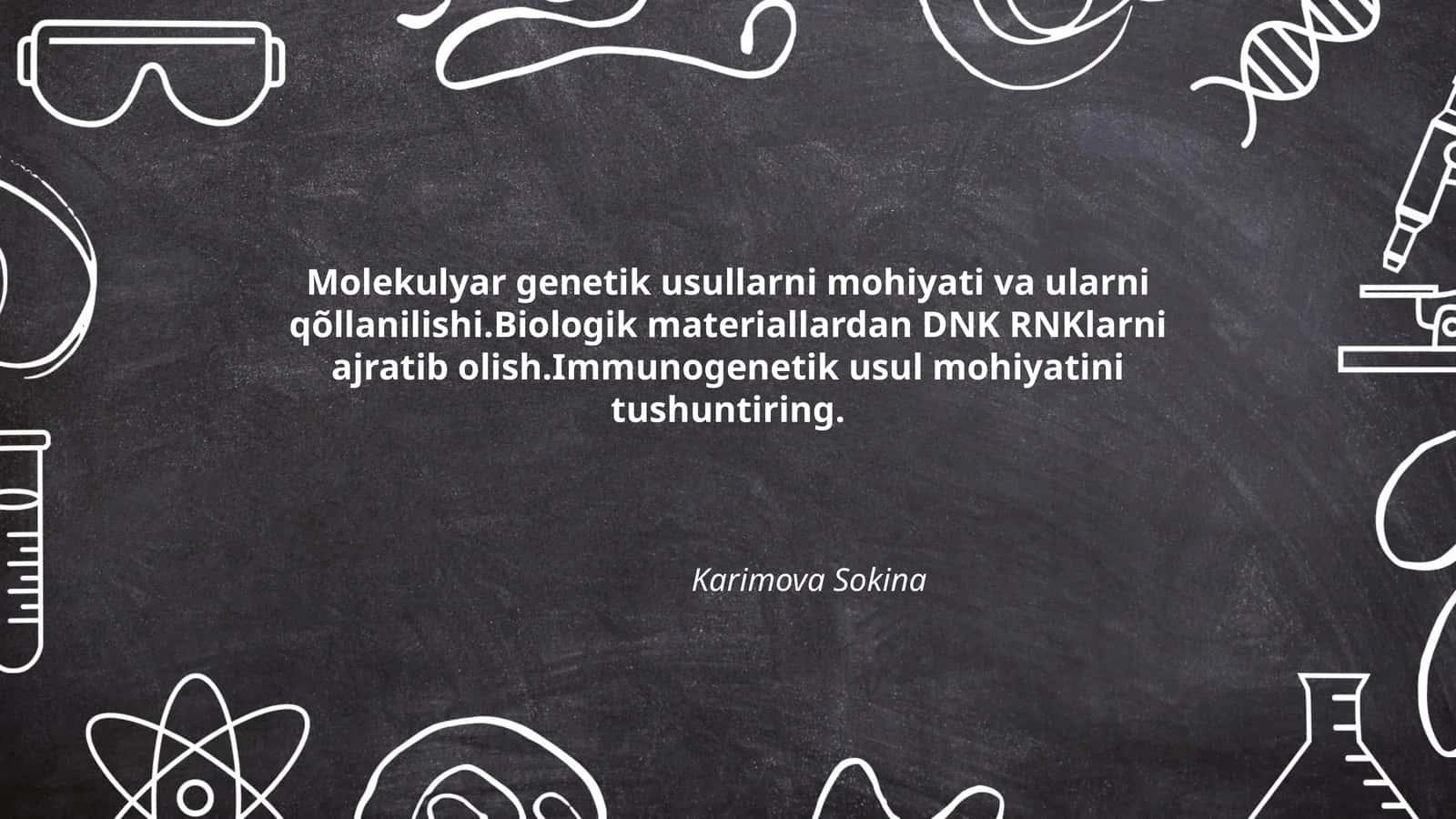 Molekulyar genetik usullar 1