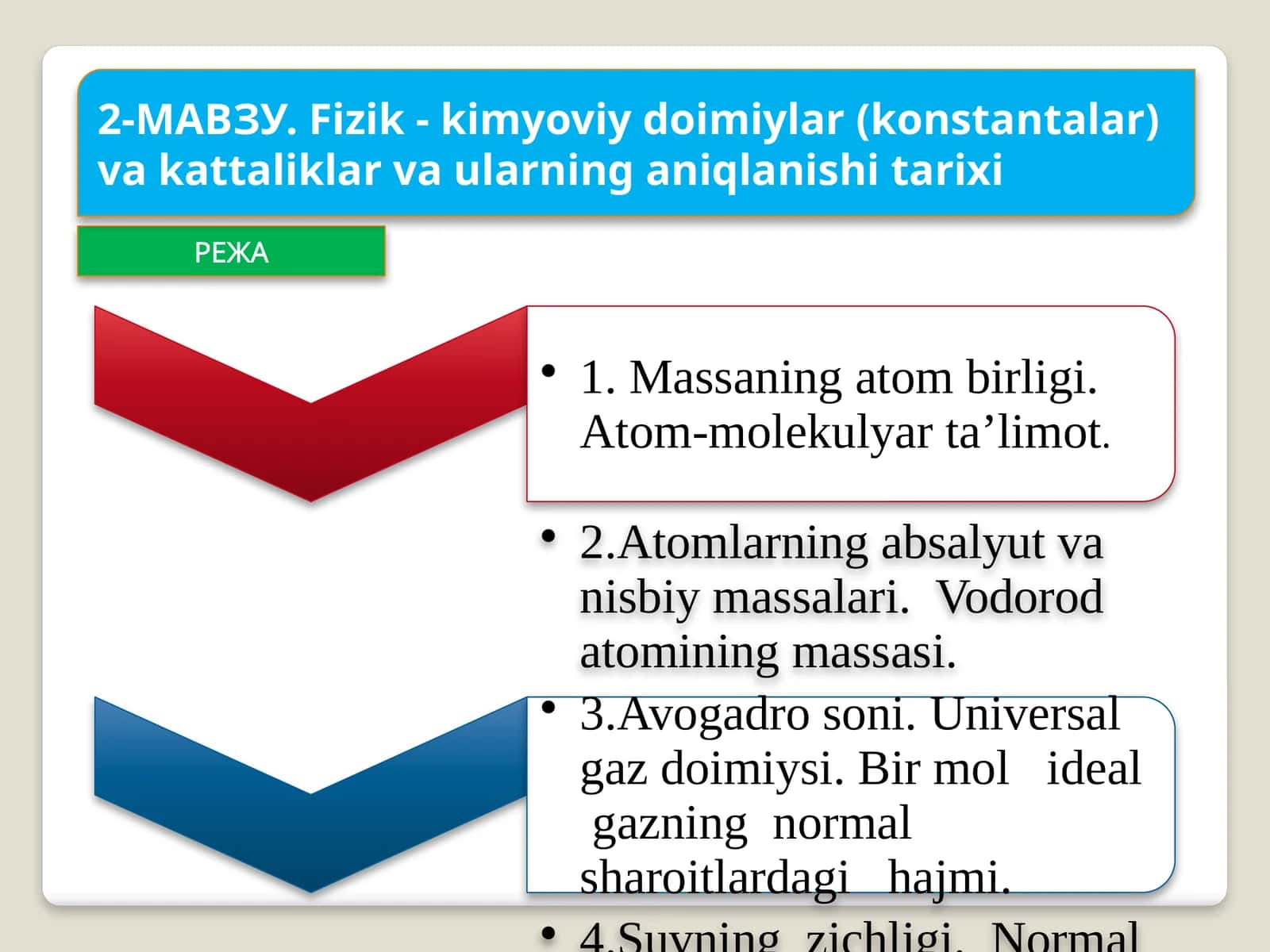 Fizik - kimyoviy doimiylar (konstantalar) va kattaliklar va ularning aniqlanishi tarixi 1