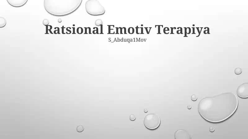 Ratsional Emotiv Terapiya 1