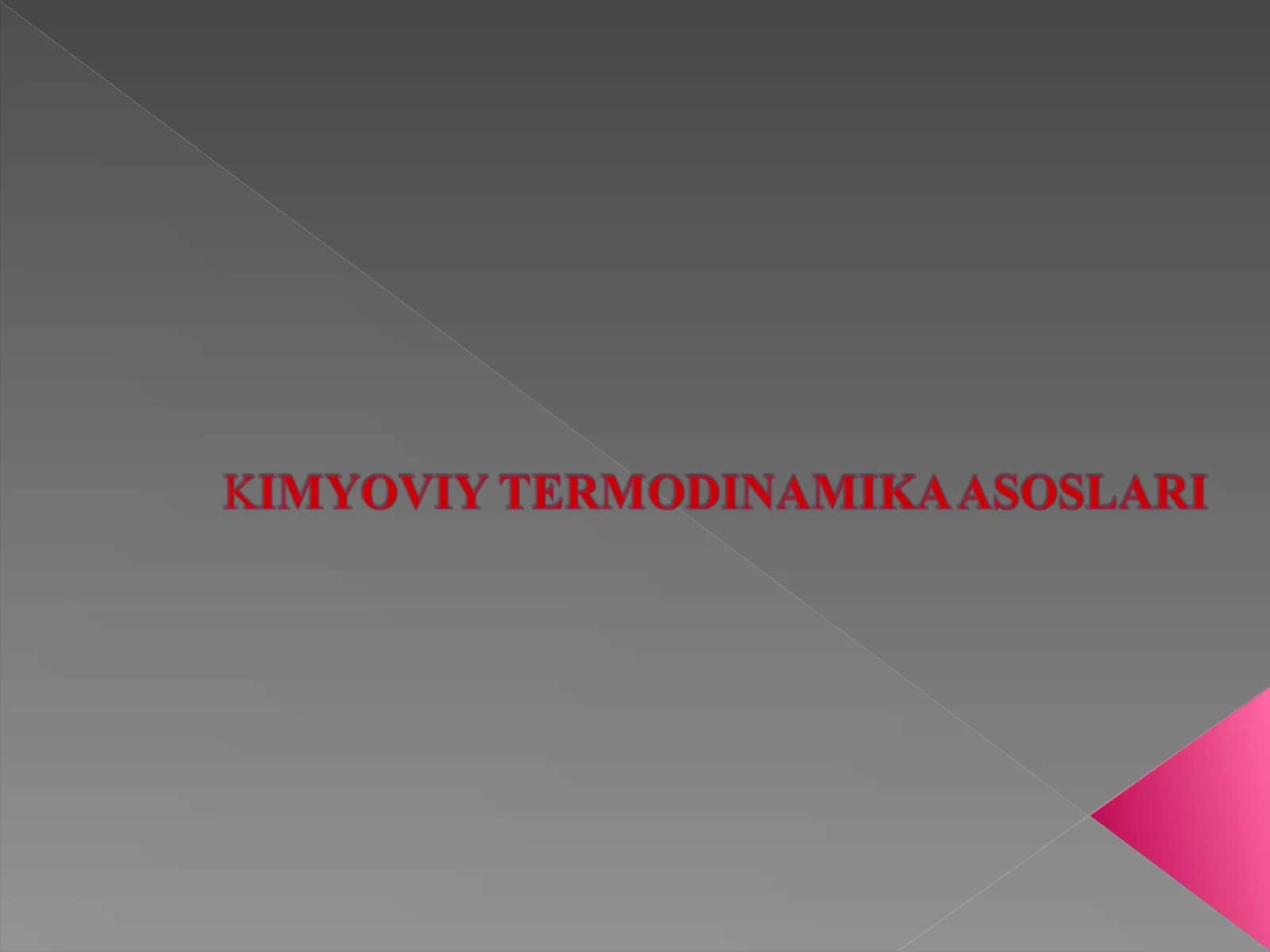 Termodinamika qonunlari 1